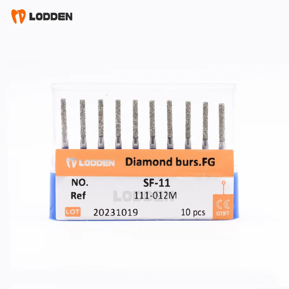 10Pcs/Lot Dental Diamond Burs Drill Flat End Cylinder 1.6mm High Speed Handpiece Stomatology Department Dentistry Grinding Tools