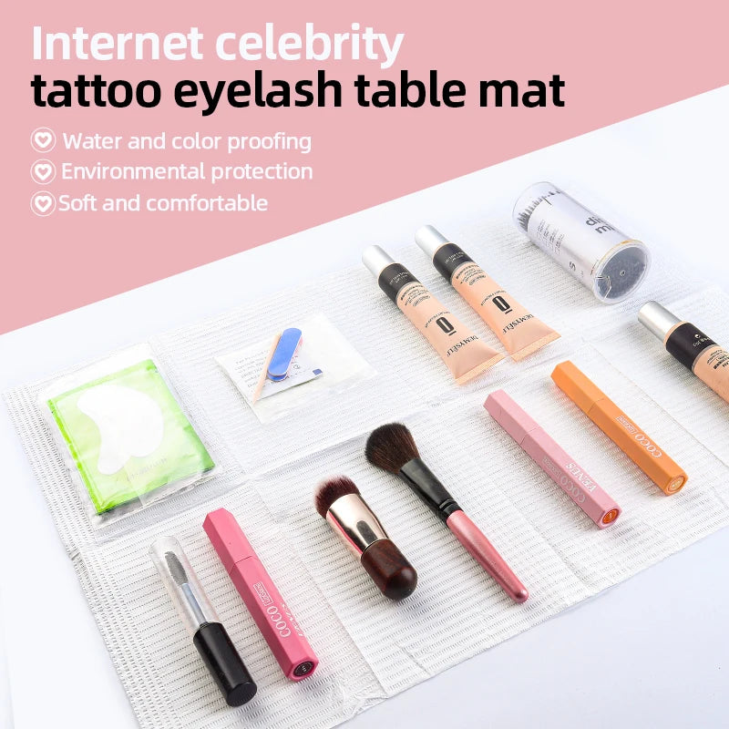 Disposable Eyelash Clean Pad Mat Tattoo Cleaning Wipes Table Pads Waterproof Medical Paper Dental Napkins Salon Manicure Tattoo