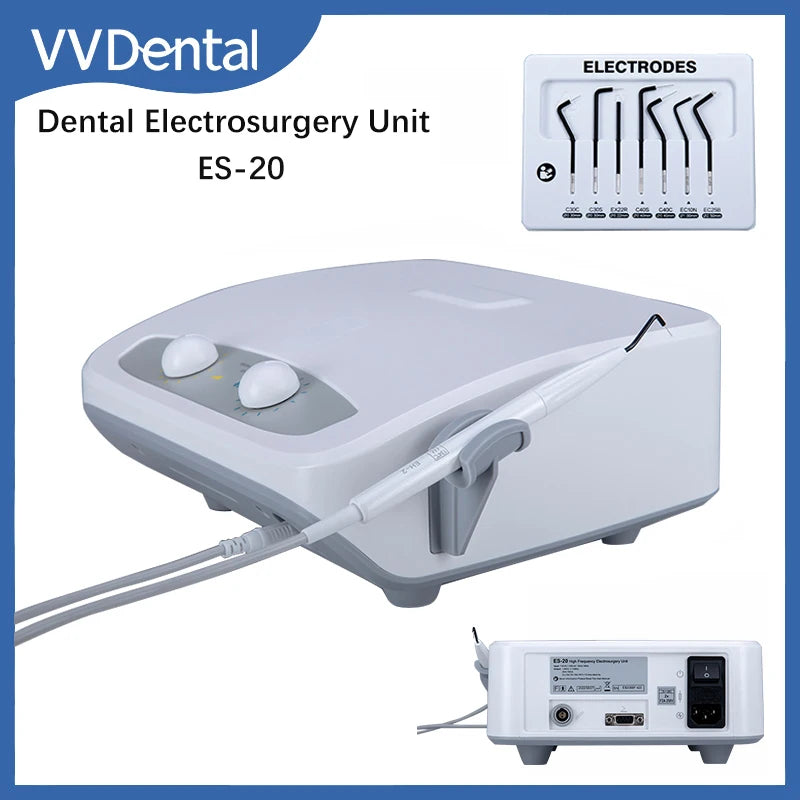 VVDental Electro Surgery Unit Electricity Knife High Frequency Electro Scalpel Dentisty Electrosurgery System with 7 Electrodes