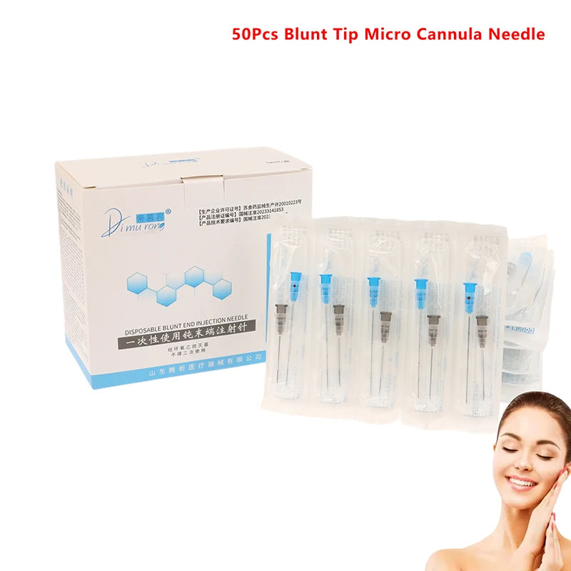 Disposable Medical Sterile Blunt Tip Micro Cannula Needle For Injectable Hyaluronic Acid Dental Irrigation Needle 2pcs/pack*50