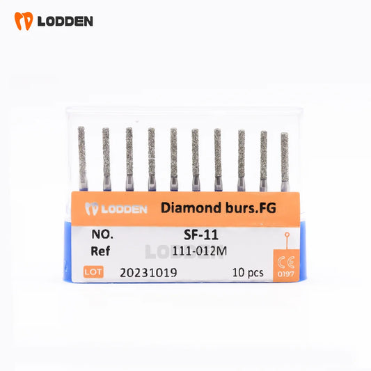 10Pcs/Lot Dental Diamond Burs Drill Flat End Cylinder 1.6mm High Speed Handpiece Stomatology Department Dentistry Grinding Tools