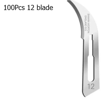 Swann Morton 15C 11 15 11P 10 20 10A 12 21 22 23 18 Carbon Steel Scalpel Surgical Blade 100Pcs For DIY Repair