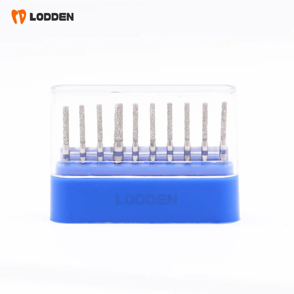 10Pcs/Lot Dental Diamond Burs Drill Flat End Cylinder 1.6mm High Speed Handpiece Stomatology Department Dentistry Grinding Tools