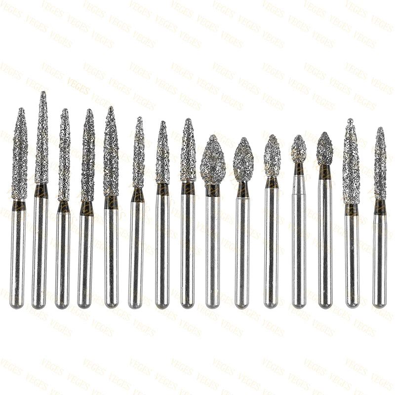 FO Type 10Pcs Dental Diamond Bur Stainless Steel Bur FG 1.6mm for High Speed Handpiece Polishing Teeth