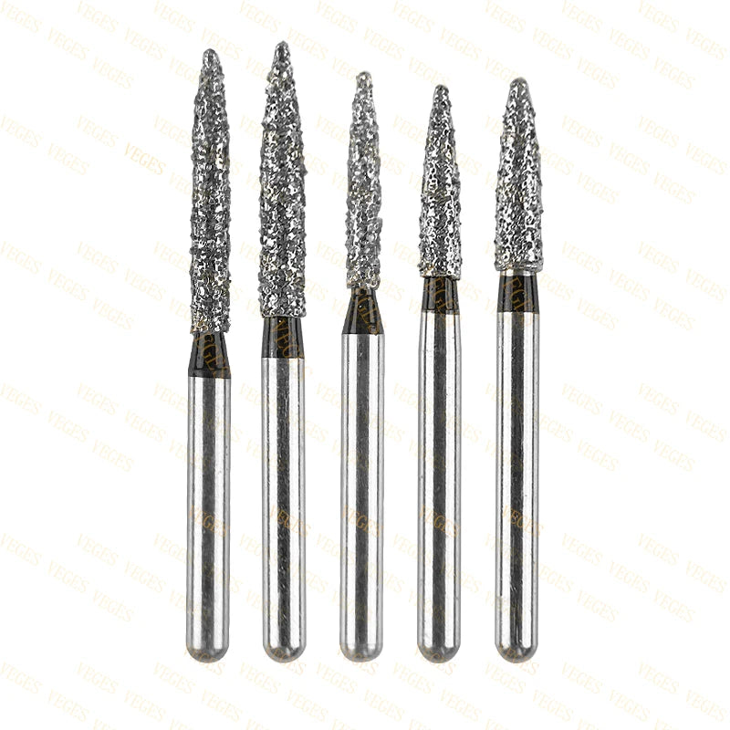 FO Type 10Pcs Dental Diamond Bur Stainless Steel Bur FG 1.6mm for High Speed Handpiece Polishing Teeth