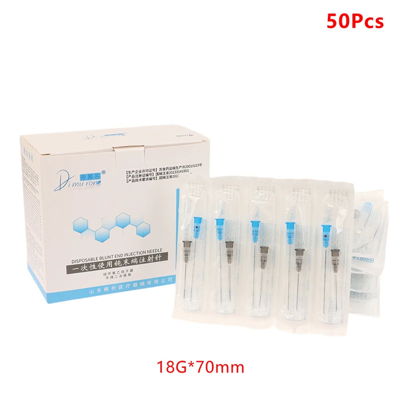Disposable Medical Sterile Blunt Tip Micro Cannula Needle For Injectable Hyaluronic Acid Dental Irrigation Needle 2pcs/pack*50